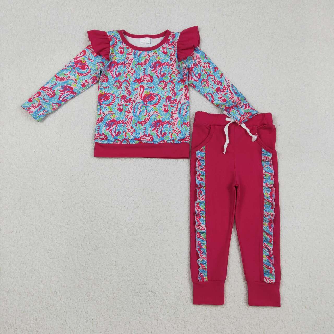 Seaweed design girls long sleeve spring fall outfit