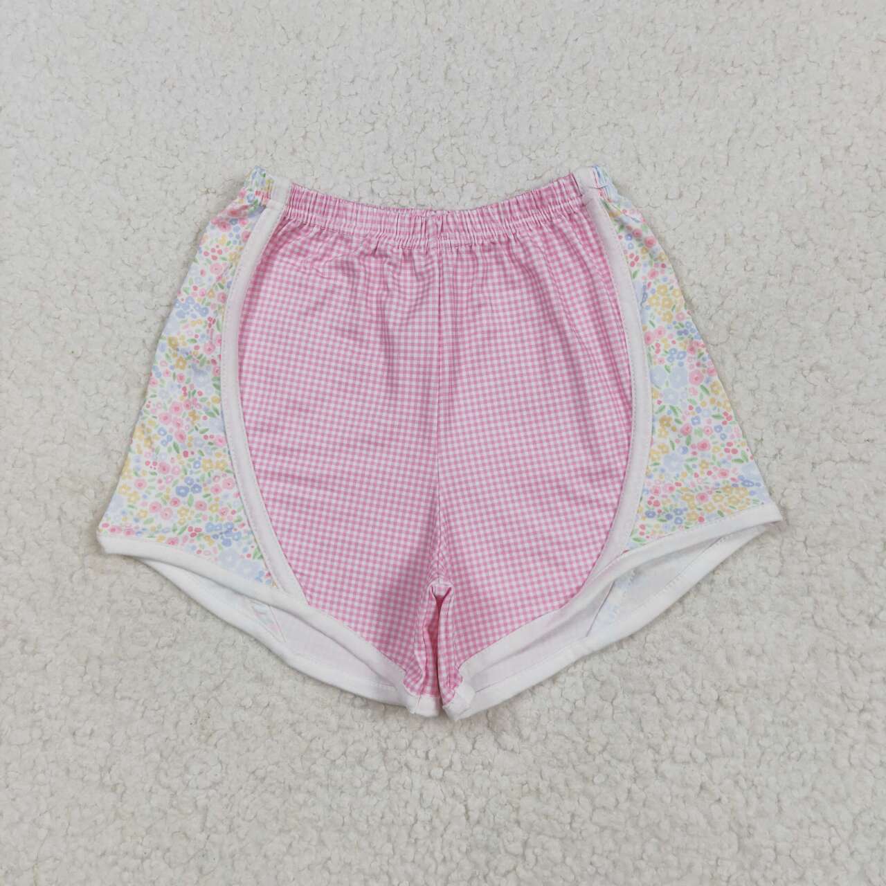 Toddle baby girls pink plaid summer shorts