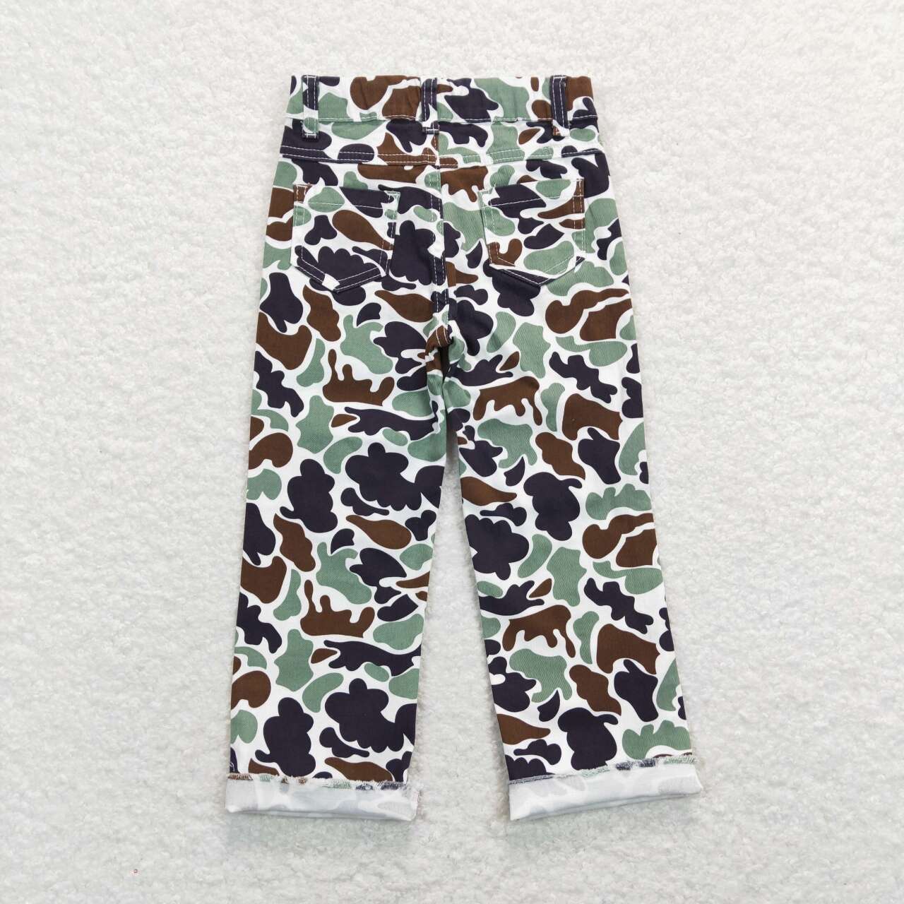 baby boy brown green camouflage big hole jeans leggings pants