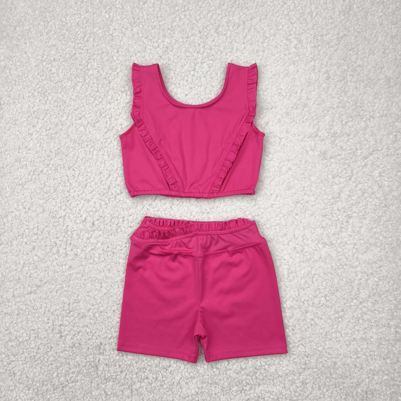 Baby girls hot pink active wear athletic summer yoga skirt outfit