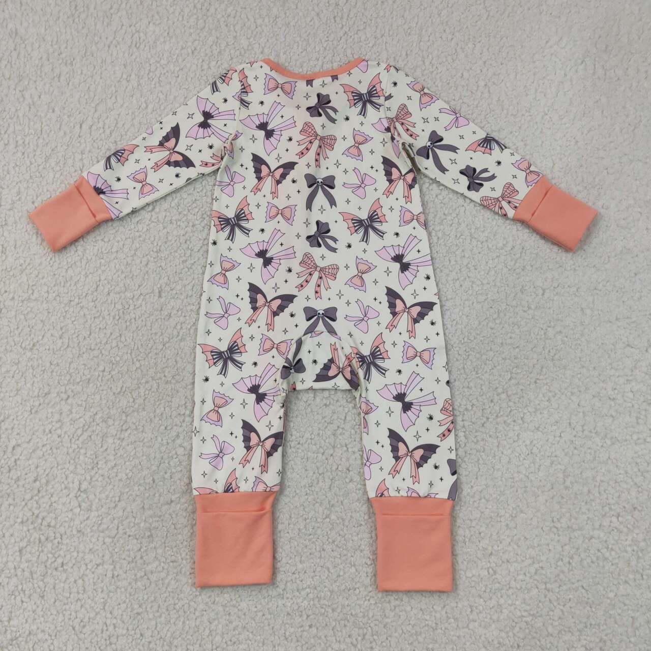 Toddle baby Halloween bow long sleeve romper
