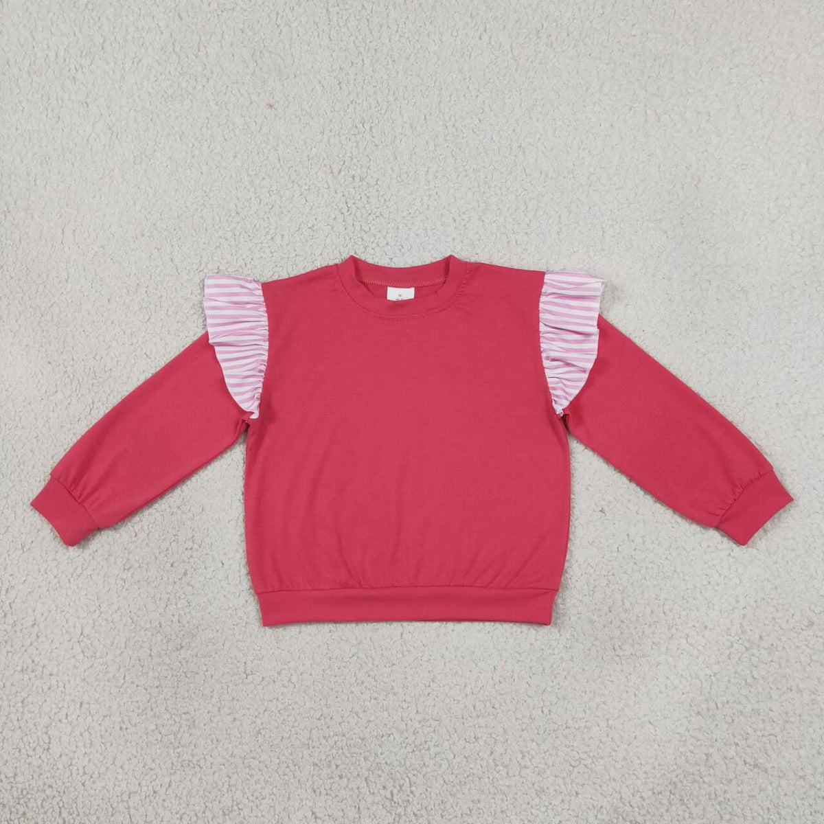 Hot pink color girls long sleeve spring fall top