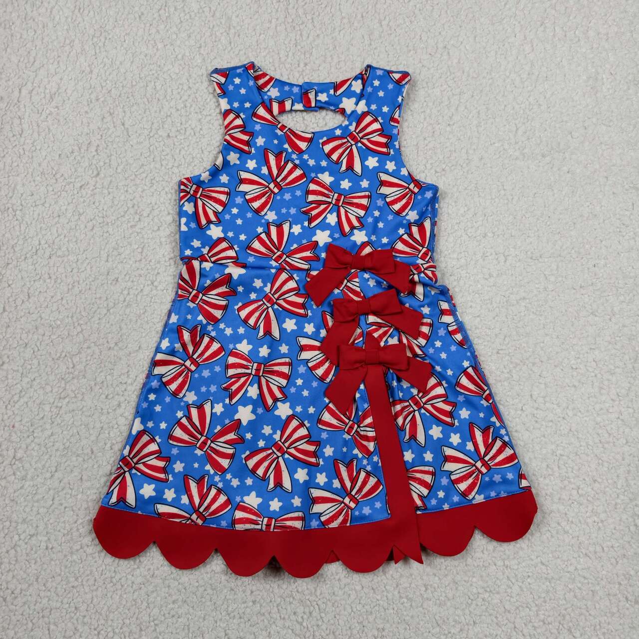 July 4th bow design girls summer yoga dress
