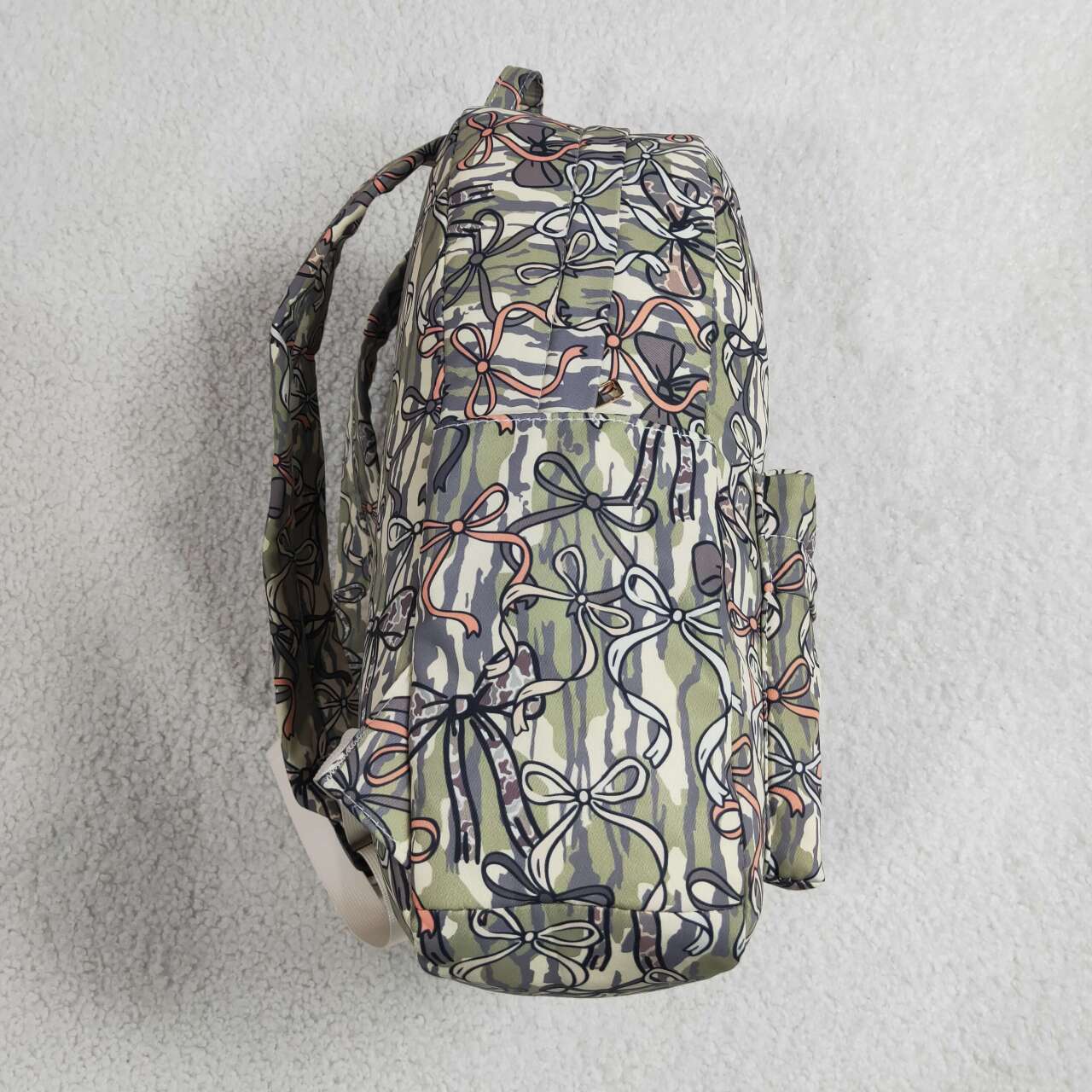 Camo bow design kids baby backpack