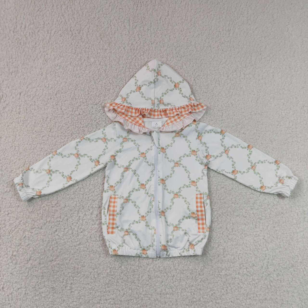 Fall pumpkin kids girl long sleeve hoodie top