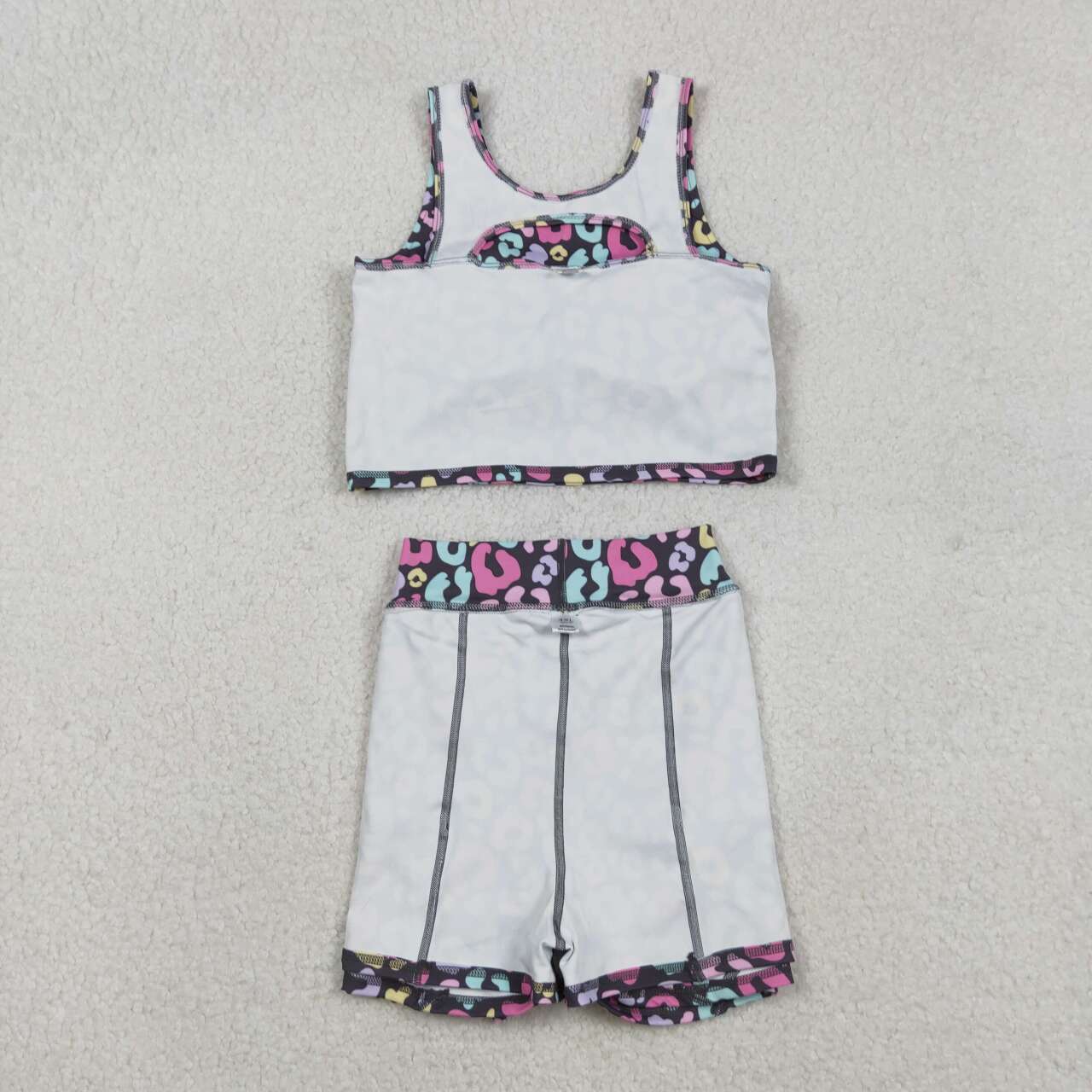 Baby girls cheetah active wear athletic summer yoga 2pcs outfit