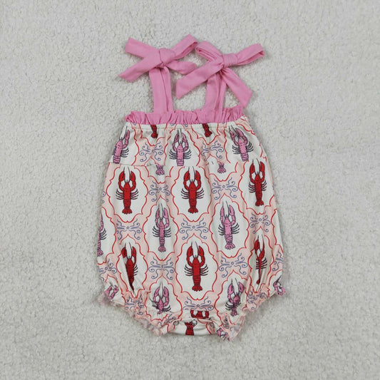 Crawfish design girls summer romper