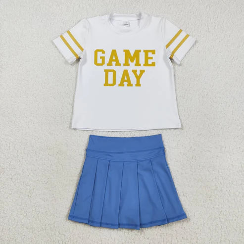 Game day shirt orange yoga skort girls summer matching outfit