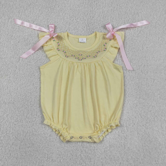 Floral design toddle baby girl embroidery romper