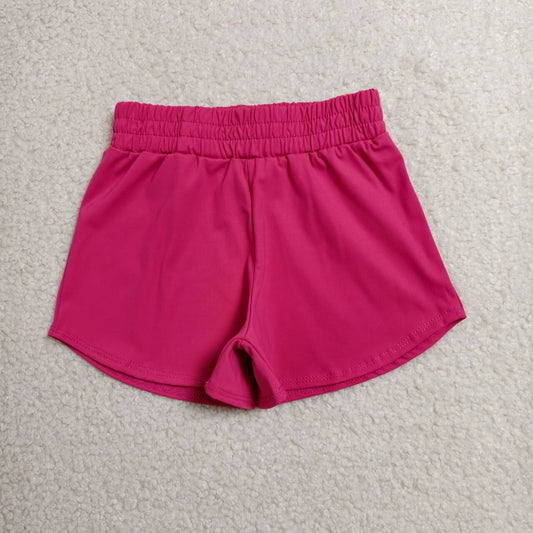 Toddle baby girls hot pink color summer yoga shorts