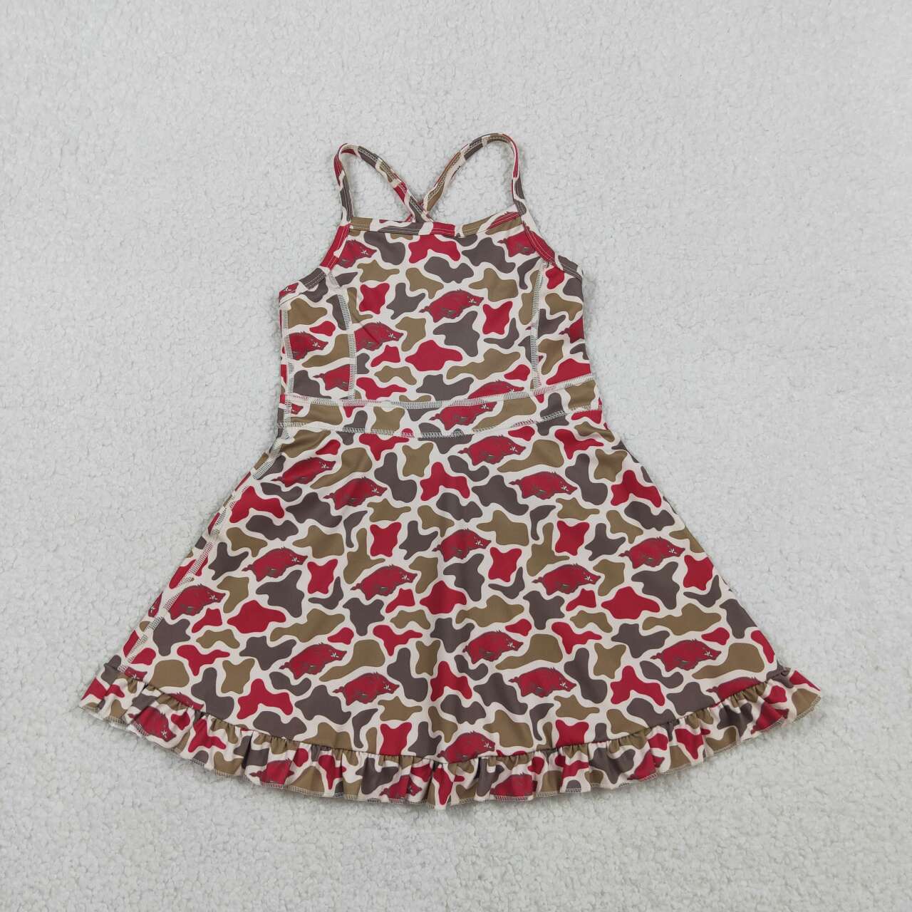 Camo team design girls summer active yoga dress