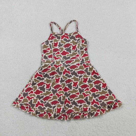 Camo team design girls summer active yoga dress