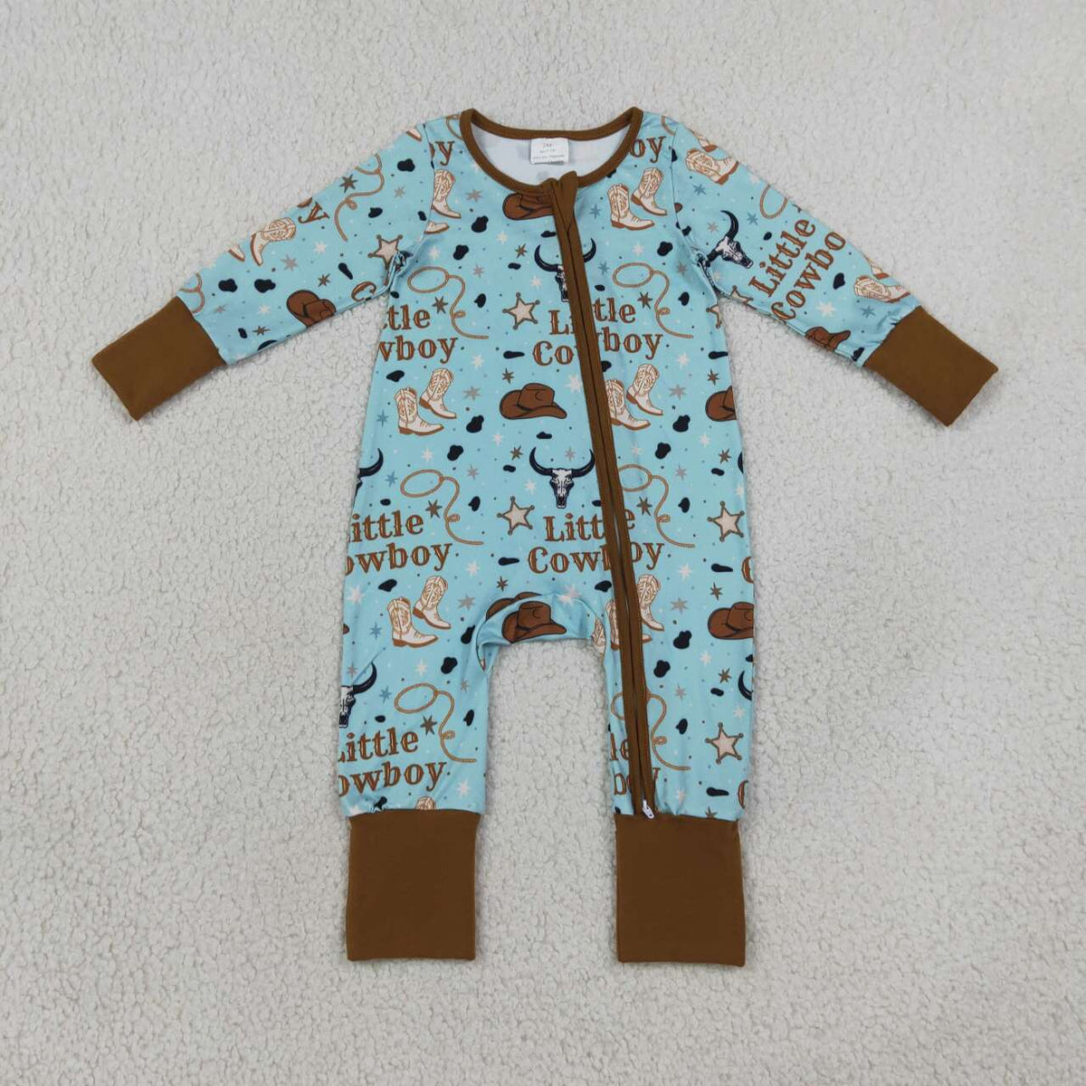 Toddle baby boy long sleeve little cowboy design romper