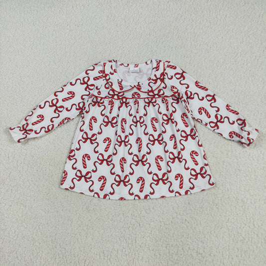 Baby girls Christmas red bow long sleeve dress