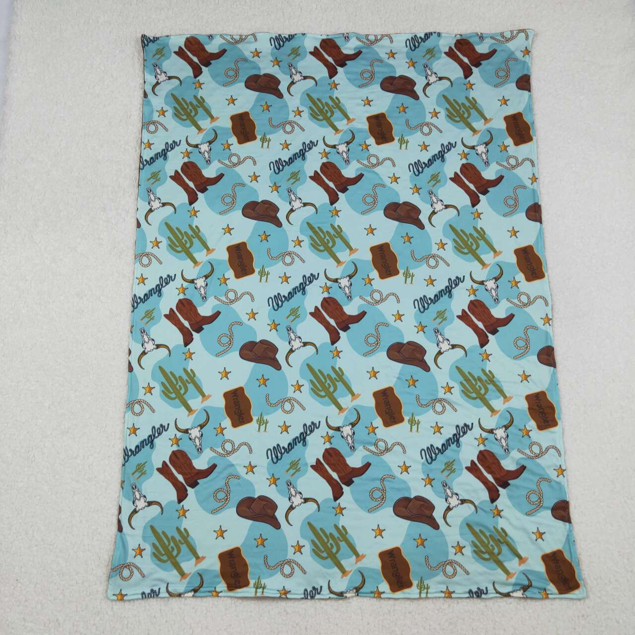 western cowboy baby kids mini blanket
