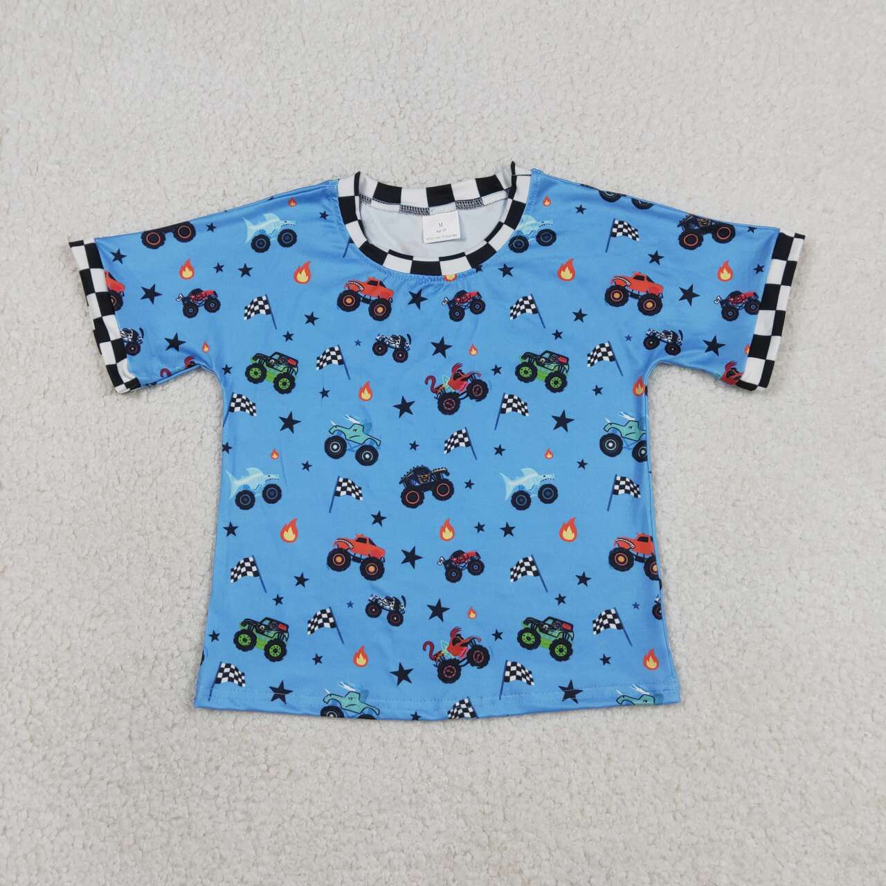 Car duck design baby boy short sleeve top