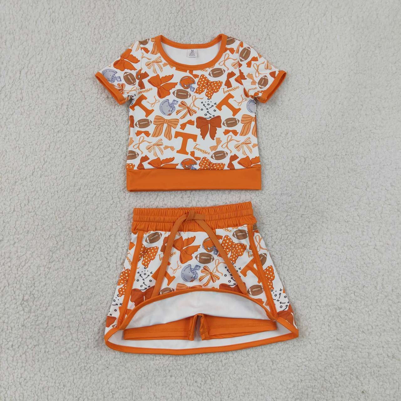 Girls football yoga top matching skorts outfit