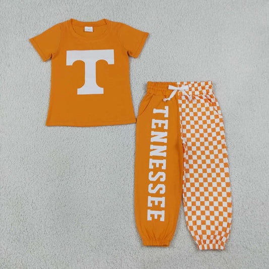 Tennesser vinyl print short sleeve top matching pants boy outfit
