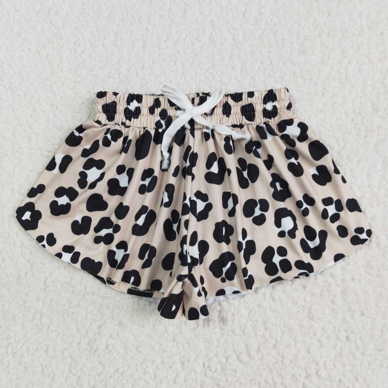 Toddle baby girls black leopard shorts