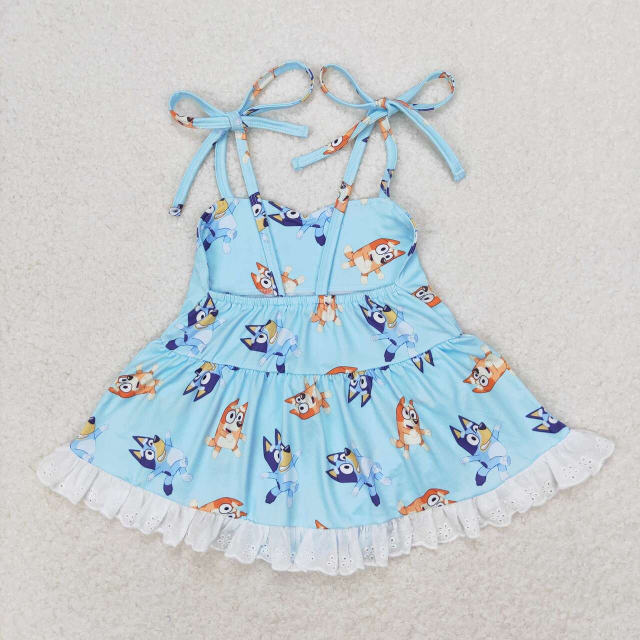 toddle baby girls blue cartoon dog romper