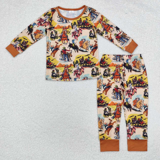 Cowboy western rodeo long sleeve bamboo pajama set outfit