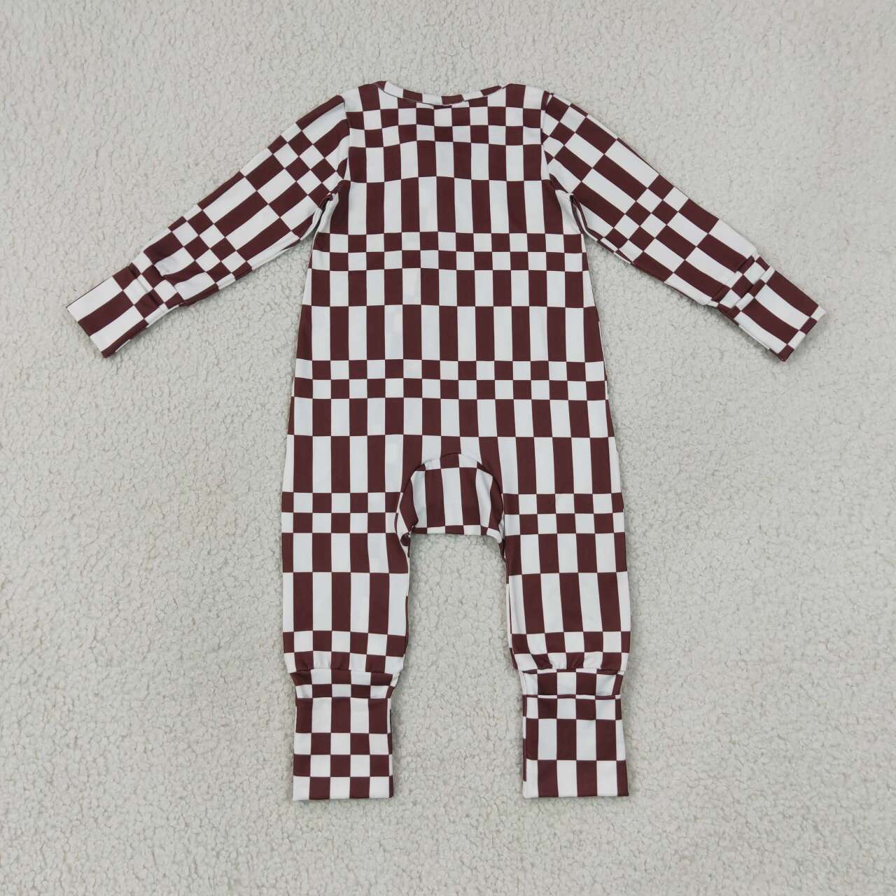 Toddle baby boy long sleeve plaid print romper