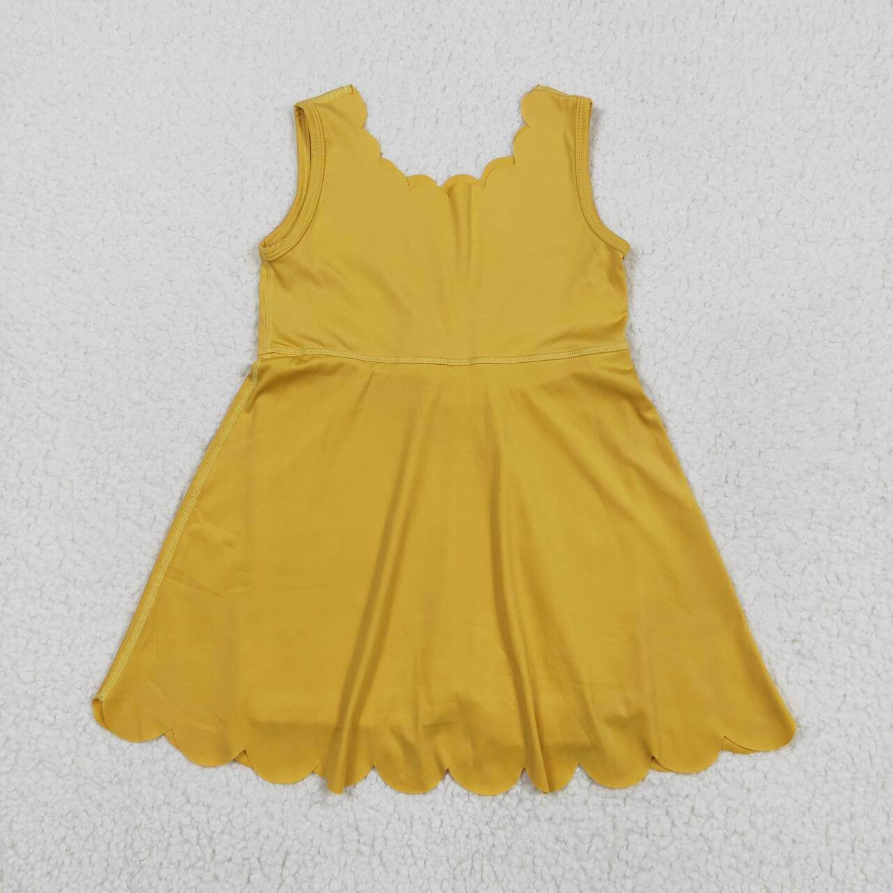 Baby girls yellow color active wear athletic summer yoga skirt dress
