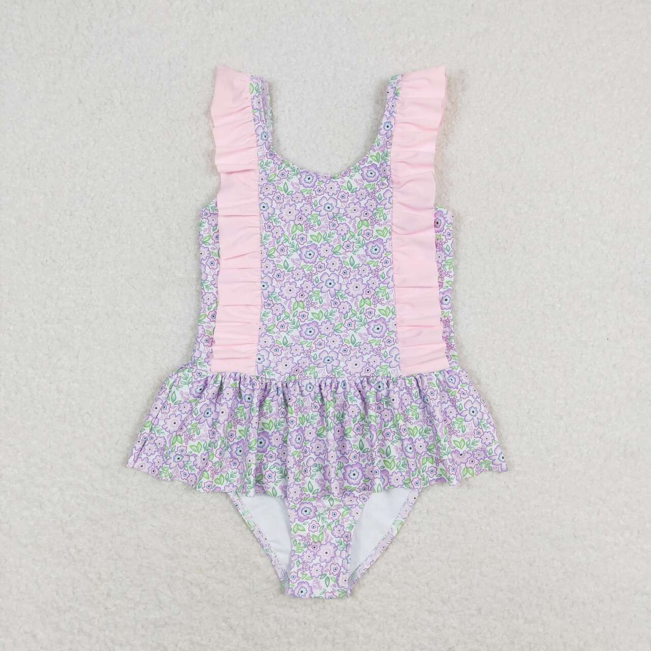 lavender floral one piece swimwear