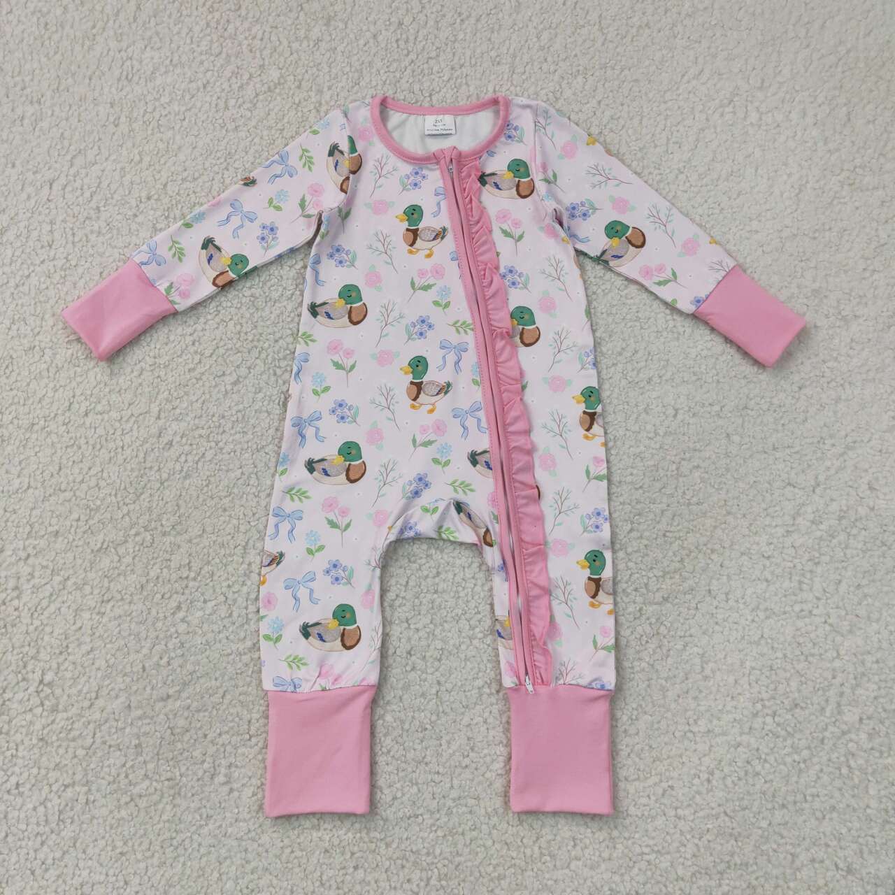 Toddle baby long sleeve mallard duck romper