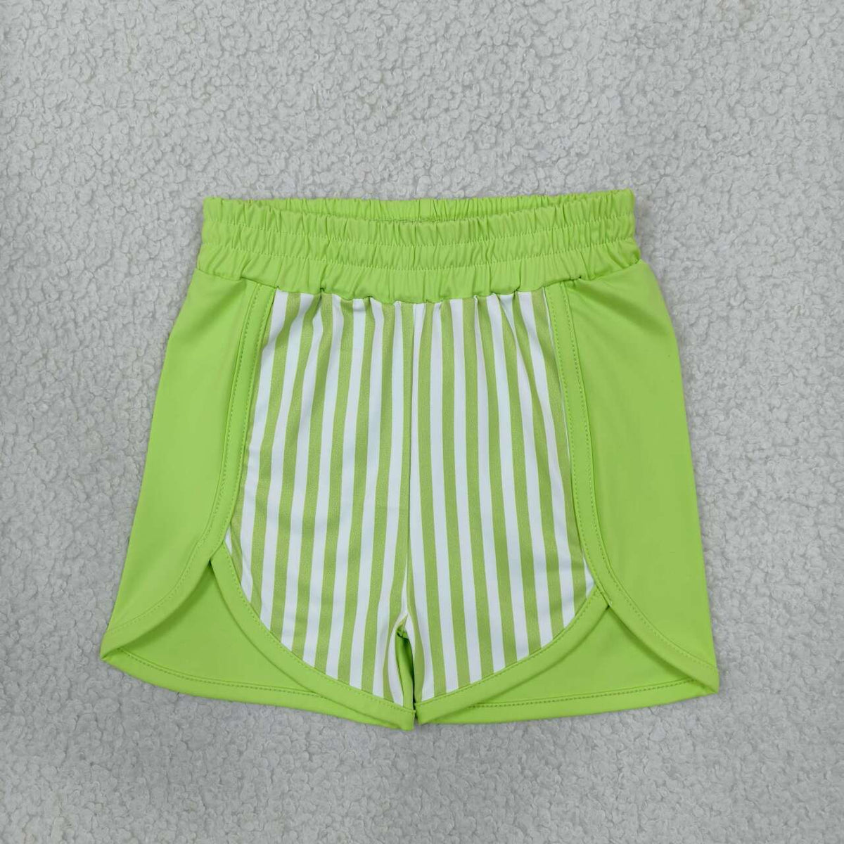 Toddle baby girls green stripes summer yoga shorts