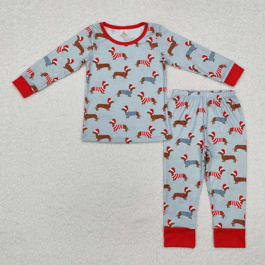baby boy christmas hat dog long sleeve bamboo clothes
