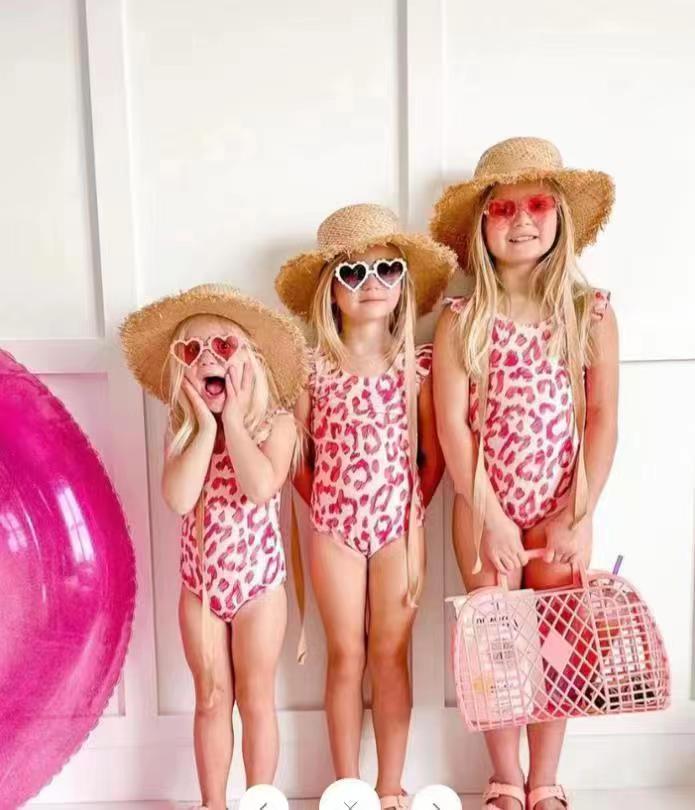 hot pink cheetah one piece swimwear