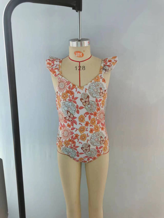 girls one piece floral summer swimwear preorder