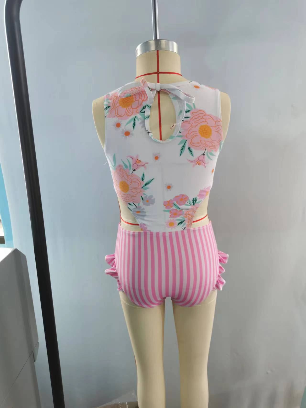 girls cute flower print one piece swimwear preorder