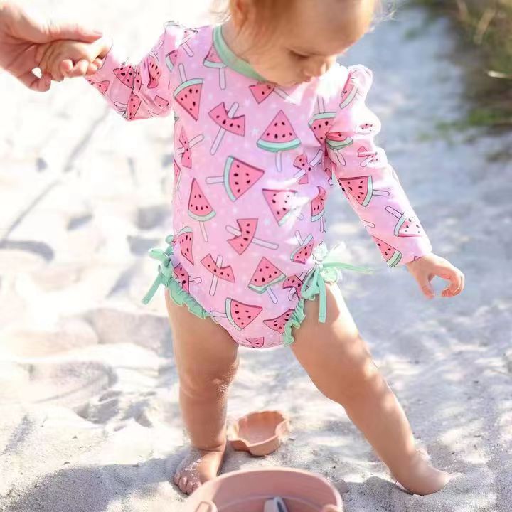 girls  one piece watermelon Popsicle summer swimwear preorder