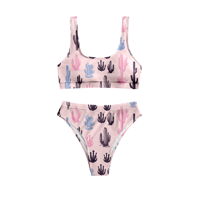 adult women western cactus two pieces swimwear preorder