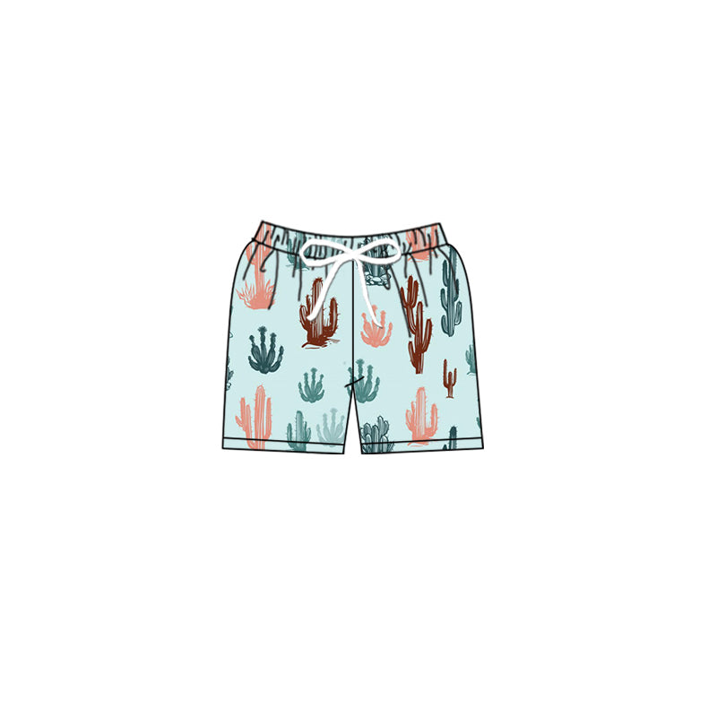 baby boy western cactus swim trunks preorder