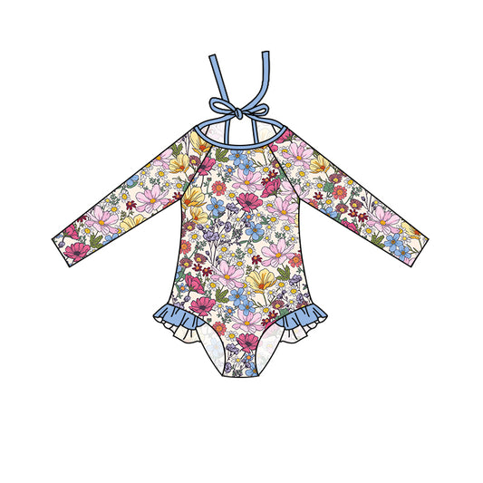 toddle long sleeve floral one piece swimwear preorder