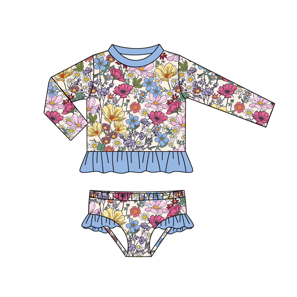 toddle long sleeve floral two pieces swimwear preorder