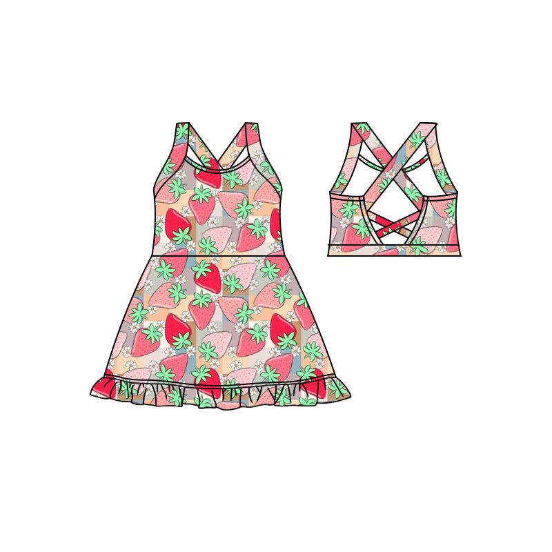 baby girls one piece strawberry swimwear preorder