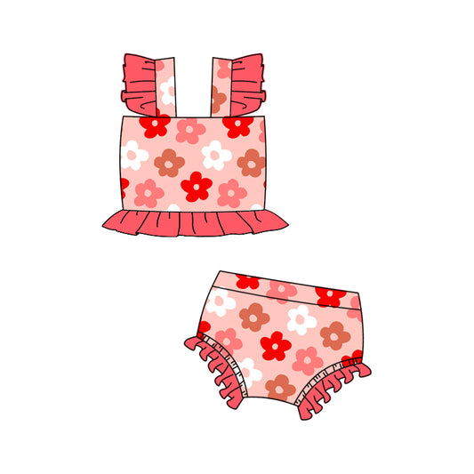 Flower girls two piece bathing suit kids swimwear preorder