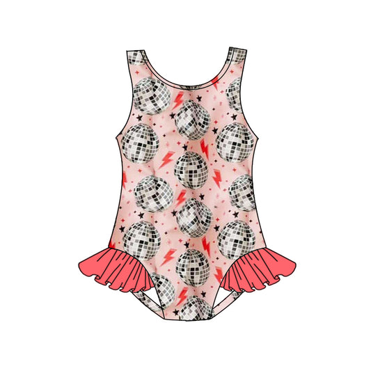 Baby girls one piece disco bathing suit kids swimwear preorder