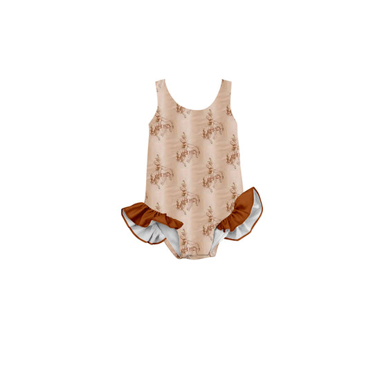 Cowgirl one piece bathing suit kids swimwear preorder