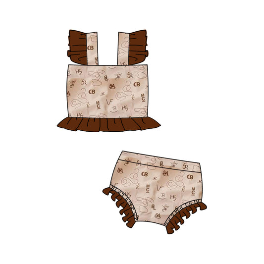 Cowgirl western two piece bathing suit kids swimwear preorder