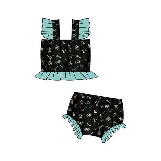 Cowgirl western two piece bathing suit kids swimwear preorder