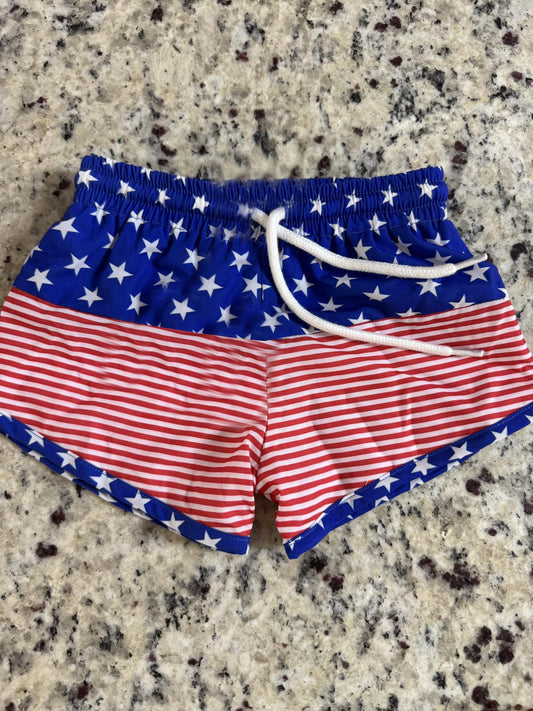 Baby boy July 4th swim trunks preorder