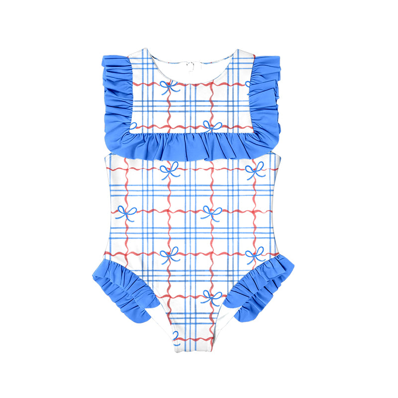 Toddle girls july 4th bow design one piece  swimsuit preorder