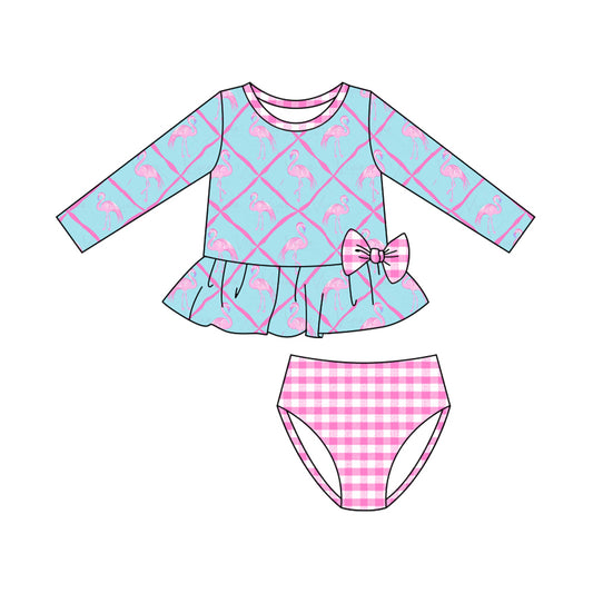 Baby girls flamingo two pieces bathing suit kids swimwear preorder
