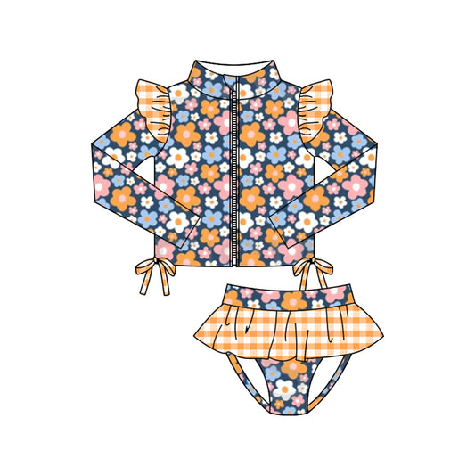Baby girls floral two pieces bathing suit kids swimwear preorder