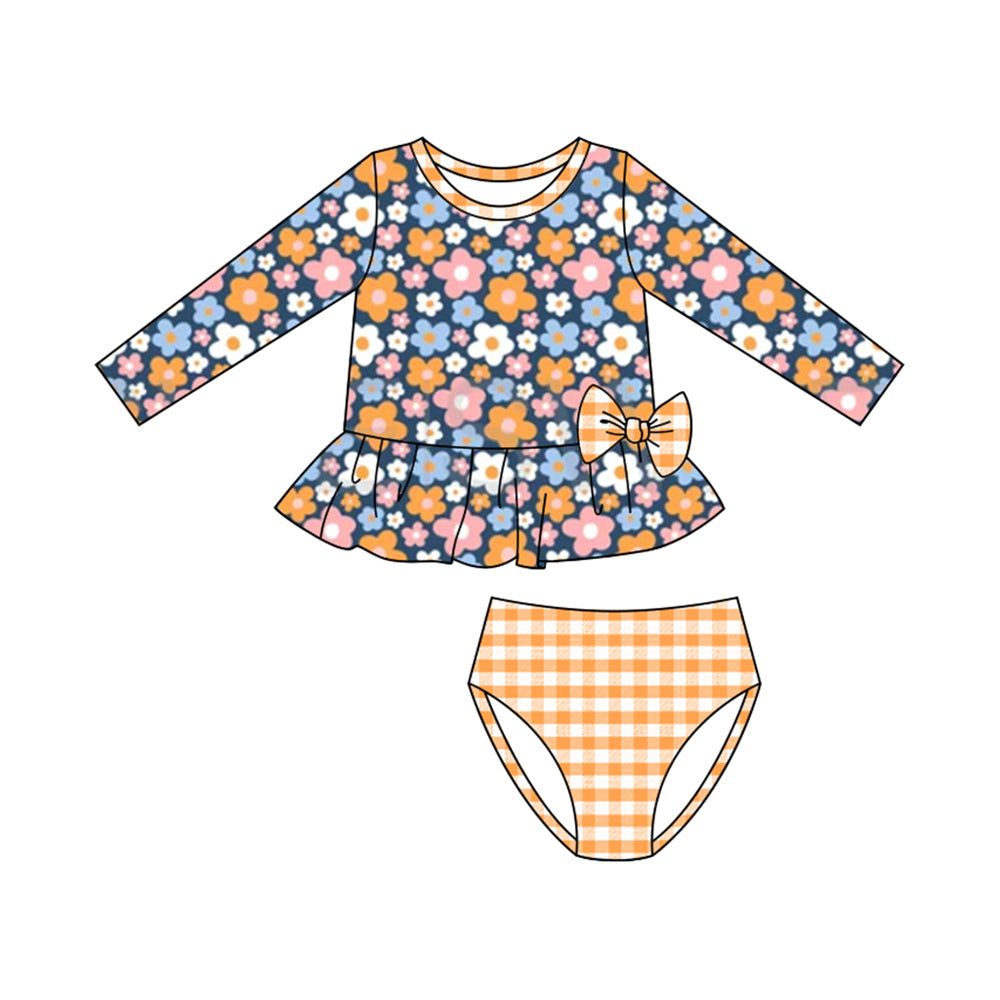 Baby girls floral two pieces bathing suit kids swimwear preorder